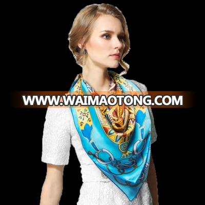 Branded Designer Printed Twill Scarves Wholesale Silk Plain Square Scarf